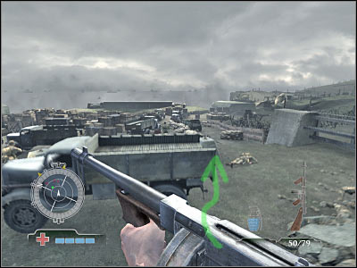 You will have to eliminate a few enemy soldiers from here - Clear and Secure Pillbox - part 1 - Operation Neptune - Medal of Honor: Airborne - Game Guide and Walkthrough