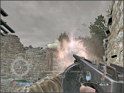 You may finally proceed to your main target - Destroy Radar Antenna Relay - part 1 - Operation Neptune - Medal of Honor: Airborne - Game Guide and Walkthrough