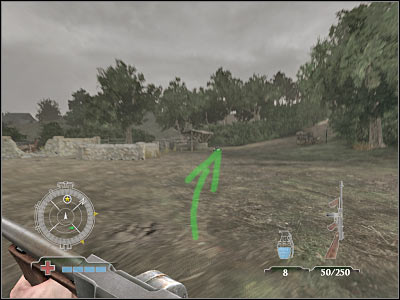 Once you've reached your destination, you will have to make a quick decision - Collect M18 Bundle - part 2 - Operation Neptune - Medal of Honor: Airborne - Game Guide and Walkthrough