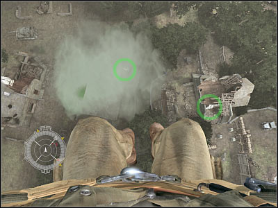 There's some fighting going on in this area, but you may as well ignore it - Collect M18 Bundle - part 2 - Operation Neptune - Medal of Honor: Airborne - Game Guide and Walkthrough