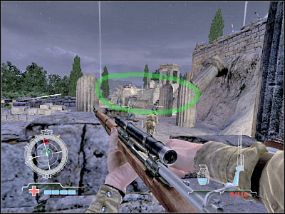 Start moving east, because it's the only passageway to your current destination - Ascend to Hilltop Temple - Operation Avalanche - Medal of Honor: Airborne - Game Guide and Walkthrough