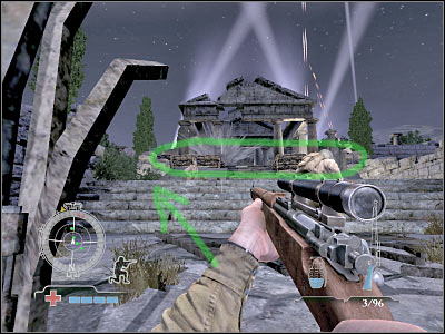 I'd strongly recommend that you choose a passageway which should be located to your left - Ascend to Hilltop Temple - Operation Avalanche - Medal of Honor: Airborne - Game Guide and Walkthrough