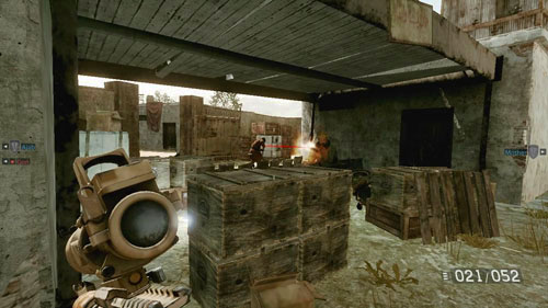 Wasting no time, go between the back of the car and the building and lean to the left - Mission 08: Finding Faraz - Campaign - Medal of Honor: Warfighter - Game Guide and Walkthrough