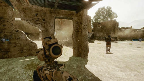 Running through the gorge watch out for enemies behind the rocks, remove it too, which will be firing at you from across the bridge - Mission 08: Finding Faraz - Campaign - Medal of Honor: Warfighter - Game Guide and Walkthrough