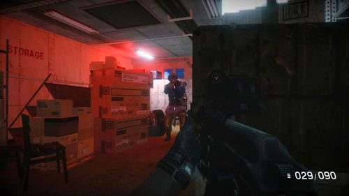 Immediately upon entering the store look to the left, come out from behind the boxes next enemy - Mission 12: Bump in the Night - Campaign - Medal of Honor: Warfighter - Game Guide and Walkthrough