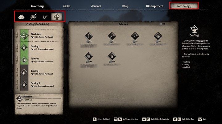 Technology in Medieval Dynasty corresponds to your character's development and is based on some of the same skill categories - Medieval Dynasty: Developing your characters skills - Basics - Medieval Dynasty Guide