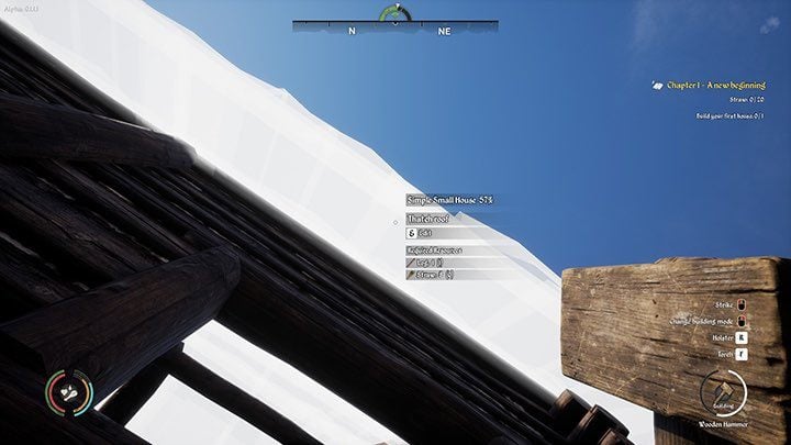 The finished house will have a bed inside, a hearth for cooking, and a chest for storing equipment - Medieval Dynasty: Building - how to build a house? - Basics - Medieval Dynasty Guide