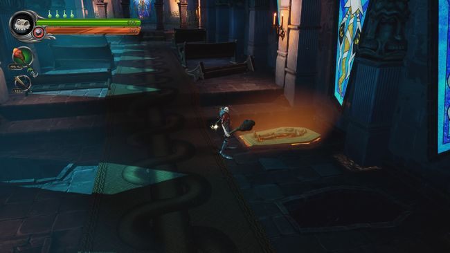 Jump into the highlighted tombstone and read the book - Hilltop Mausoleum | MediEvil Walkthrough - Walkthrough - MediEvil Guide