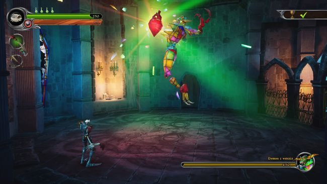 After defeating the boss, pick up the Skull Key and leave the level - Hilltop Mausoleum | MediEvil Walkthrough - Walkthrough - MediEvil Guide