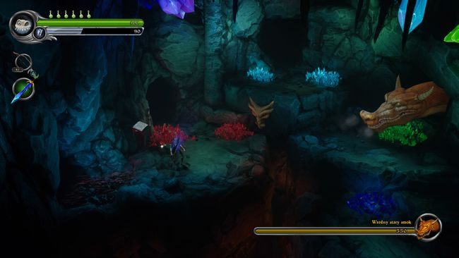 Go through the cave, then around the hole with water and eliminate all creatures - The Crystal Caves | MediEvil Walkthrough - Walkthrough - MediEvil Guide