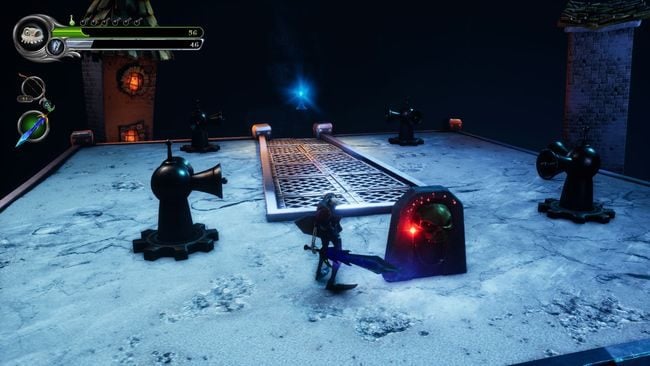 When you get the rune, you can enter the SECRET area - perform a jump with X+R1 to reach a platform with 3 chests - The Time Device | MediEvil Walkthrough - Walkthrough - MediEvil Guide