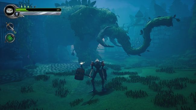 Fourth puzzle: Moving the rocks with the torches under the stained glass - The Asylum Grounds | MediEvil Walkthrough - Walkthrough - MediEvil Guide