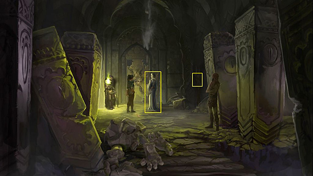 Unfortunately, part of the lock will fall off (Sadja will automatically pick it up and give it to the magician) - Find the hidden lock of the burial chamber - Chapter I - Memoria - Game Guide and Walkthrough