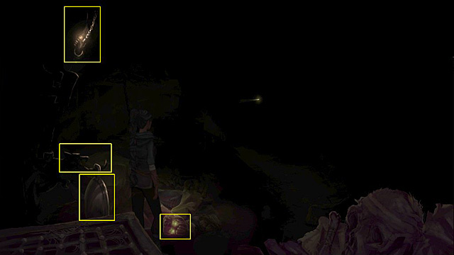 Take the silver platter and use the bandage with the hook - Interpret the mysterious vision - Chapter I - Memoria - Game Guide and Walkthrough