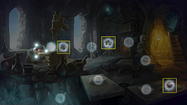 Use again send vision spell with the goblet and this time choose the mask, a tea table and a ore - Get the mask back - Chapter V - Memoria - Game Guide and Walkthrough