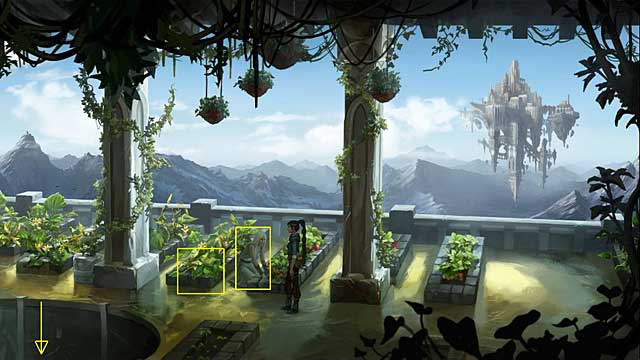 Talk with the adept and use the sphere of elements with the one of the garden beds - Find all six spirits of elements and three secret chambers - Chapter V - Memoria - Game Guide and Walkthrough