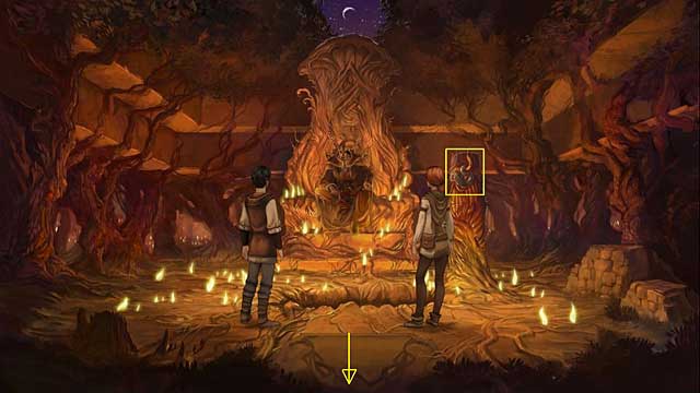 Put the mask on the statue and continue the conversation - Follow Bryda - Chapter VIII - Memoria - Game Guide and Walkthrough