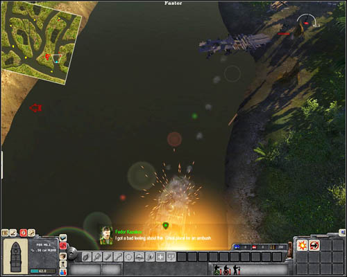 Place your boat in [29] and do it exactly as it's shown in the picture below - Mission 2: Vietnamese Connection - p. 3 - North Vietnamese - Men of War: Vietnam - Game Guide and Walkthrough