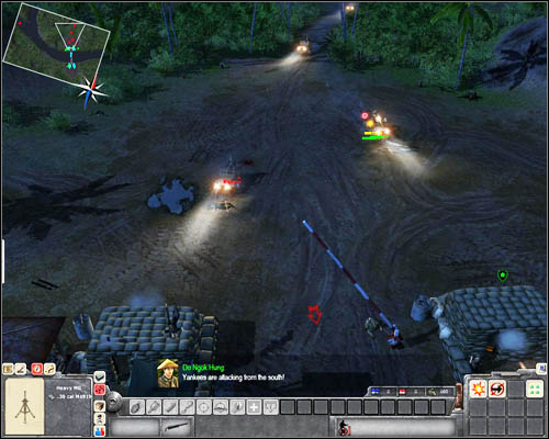 After a while you will receive a message that a patrol boat is approaching (you can speed up the game right now) - Mission 3: Battle on the River Mekong - p. 2 - North Vietnamese - Men of War: Vietnam - Game Guide and Walkthrough