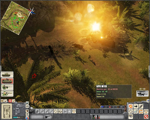 Again, if a tank approaches [7], use the APC hidden in [3] to fire at the side of the enemy vehicle - Mission 4: Gatecrushers - p. 2 - North Vietnamese - Men of War: Vietnam - Game Guide and Walkthrough