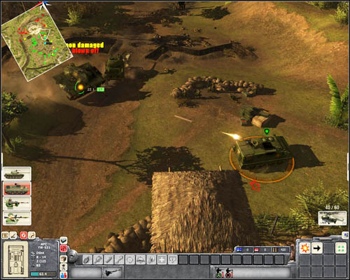 Only when there are no enemy tanks on this flank, and the enemy infantry begins to withdraw, can you send your tank to [13] to deal with the rest of the enemy tanks and infantry - Mission 4: Gatecrushers - p. 2 - North Vietnamese - Men of War: Vietnam - Game Guide and Walkthrough