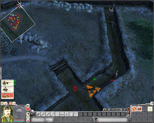 You will have no problem with sneaking past the guard in [8] (preferably from the outside of the base) and killing him silently with a knife - Mission 5: Happy Tet Day - p. 1 - North Vietnamese - Men of War: Vietnam - Game Guide and Walkthrough