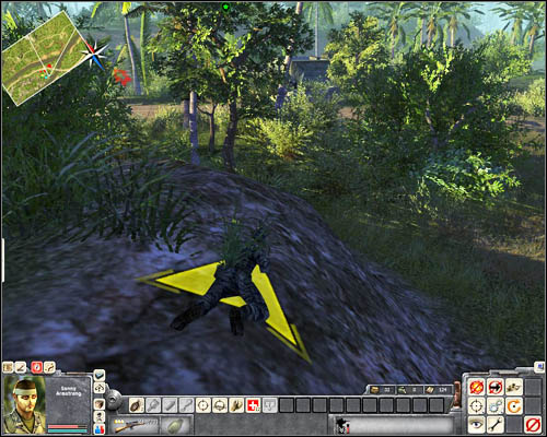 From here you should be able to hit the soldier, who operates the heavy machinegun in [10] (he can be seen in the picture below) - Mission 1: What A Job! - p. 1 - USA - Men of War: Vietnam - Game Guide and Walkthrough