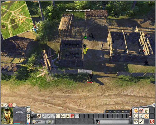 Place the sniper in the area of [25], in such a way as to be able to kill two enemies by the barrels in [26] - Mission 1: What A Job! - p. 2 - USA - Men of War: Vietnam - Game Guide and Walkthrough