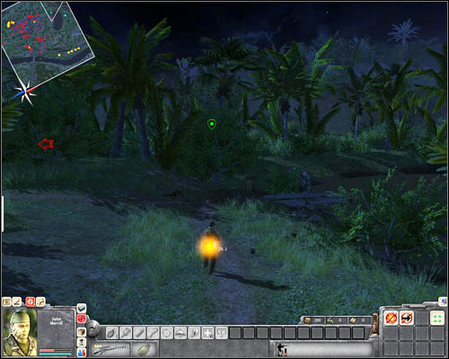 Order the rest of your men to swim through the lake (at least, there are no mines there) to the other side - Mission 2: Bon Voyage to Cambodia - p. 2 - USA - Men of War: Vietnam - Game Guide and Walkthrough