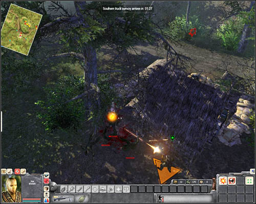 then select the sniper in [2] and hide him behind the wreck of the jeep - Mission 3: On the Trail of Uncle Ho - p. 1 - USA - Men of War: Vietnam - Game Guide and Walkthrough