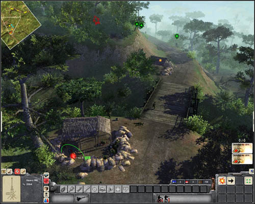 Move the heavy machinegun to [45] and detonate the charges to destroy the last two anti-aircraft cannons - Mission 3: On the Trail of Uncle Ho - p. 3 - USA - Men of War: Vietnam - Game Guide and Walkthrough