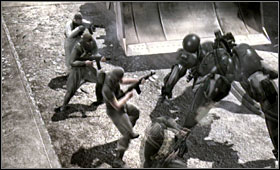 Move on the other side of the building and jump down - Crescent Meridian - First Act - Middle East - Metal Gear Solid 4: Guns of the Patriots - Game Guide and Walkthrough