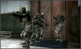 Soon one of the wall is going to be smashed by the bulldozer and another wave of the enemies would appear - Advent Palace - First Act - Middle East - Metal Gear Solid 4: Guns of the Patriots - Game Guide and Walkthrough