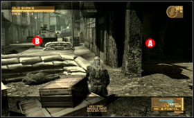 Get on the street - there should be lot of shooting - Ground Zero - First Act - Middle East - Metal Gear Solid 4: Guns of the Patriots - Game Guide and Walkthrough