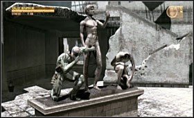 Under the stairway [A] you can find the cardboard box - Ground Zero - First Act - Middle East - Metal Gear Solid 4: Guns of the Patriots - Game Guide and Walkthrough