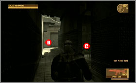 Wait till your way is clear and once again cross the street - Ground Zero - First Act - Middle East - Metal Gear Solid 4: Guns of the Patriots - Game Guide and Walkthrough
