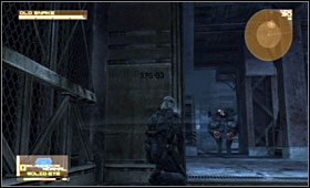 Get to the handrail near the elevator, jump down and call the elevator - Blast Furnace & Casting Facility - Fourth act - Alaska - Metal Gear Solid 4: Guns of the Patriots - Game Guide and Walkthrough