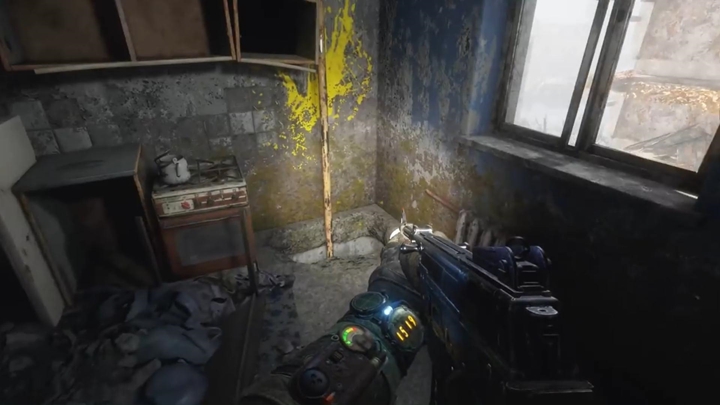 Go outside and then walk on the scaffolding - Metro Exodus Sams Story: Searching for the Captain - walkthrough - Walkthrough - Metro Exodus Guide