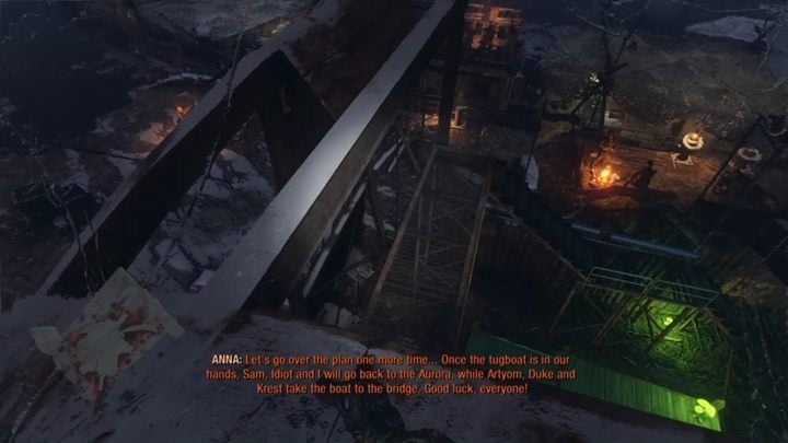 Go to the indicated place and then climb the ladders and stairs to the top of the crane - Metro Exodus: Theft of boats in port - walkthrough - Volga - Metro Exodus Guide