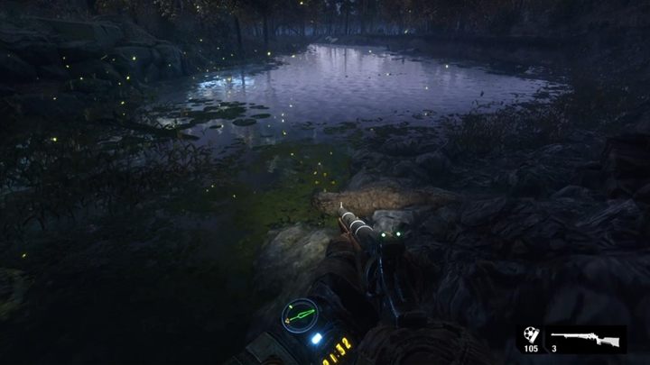 Approach the ladder on the rocks and go up - Metro Exodus: First contact with the locals - walkthrough - Taiga - Metro Exodus Guide