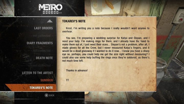 1 - Metro Exodus: Diaries and postcards in Taiga - collectibles - Diaries and postcards - Metro Exodus Guide
