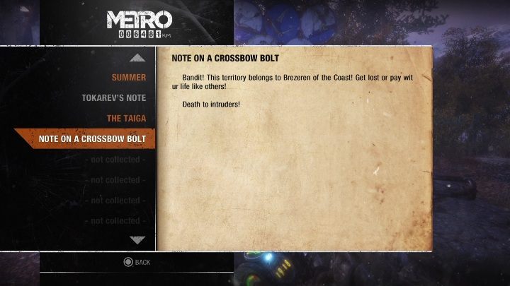 2 - Metro Exodus: Diaries and postcards in Taiga - collectibles - Diaries and postcards - Metro Exodus Guide