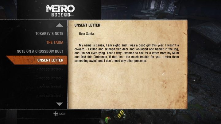 3 - Metro Exodus: Diaries and postcards in Taiga - collectibles - Diaries and postcards - Metro Exodus Guide