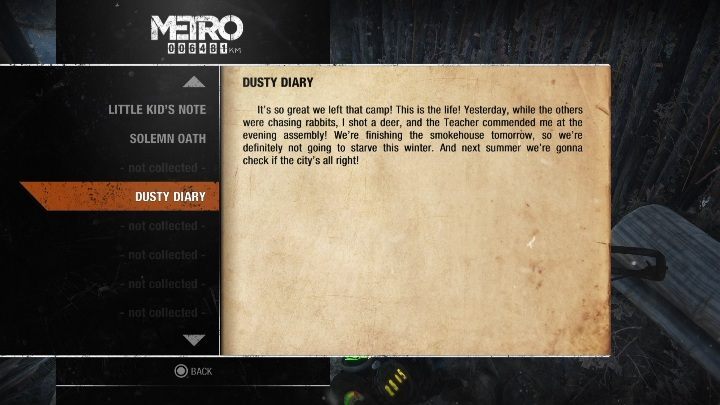 8 - Metro Exodus: Diaries and postcards in Taiga - collectibles - Diaries and postcards - Metro Exodus Guide