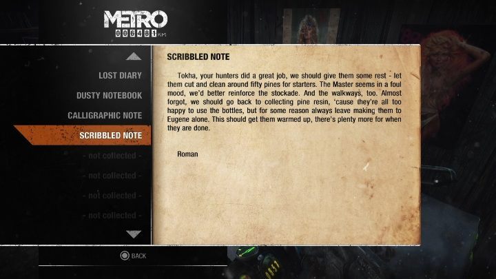 17 - Metro Exodus: Diaries and postcards in Taiga - collectibles - Diaries and postcards - Metro Exodus Guide