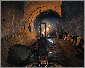 I would strongly recommend that you rotate the seat by 180 degrees, because enemy trolleys will soon appear behind yours #1 - Walkthrough - Trolley Combat | Chapter 4 - Chapter 4 - Metro 2033 Guide