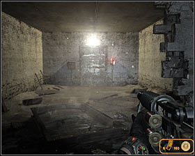 If you want to leave this area quickly (without fighting the monster) or if youve already explored the cave youll have to drop down to a metal balcony (the one with a dead soldier) and choose a small tunnel located to your right #1 - Walkthrough - Cave | Chapter 6 - Chapter 6 - Metro 2033 Guide