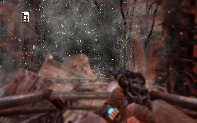 Return to your car, again and mount onto it - Use the railcar to break through the spike trap | Chapter 13: Bandits - Chapter 13: Bandits - Metro: Last Light Game Guide