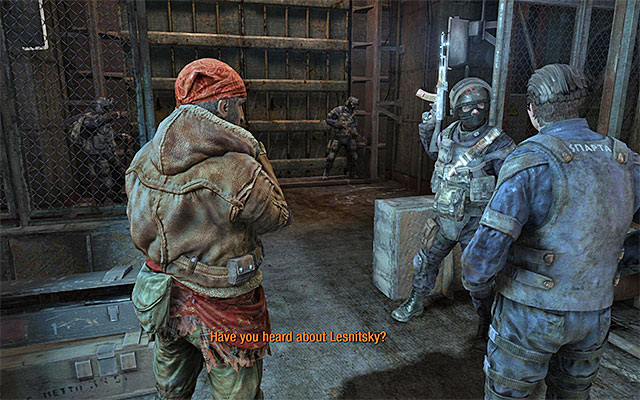 Turn around, get to the closest door and resume the linear walk - Follow Khan to meeting with Miller | Chapter 1: Sparta - Chapter 1: Sparta - Metro: Last Light Game Guide