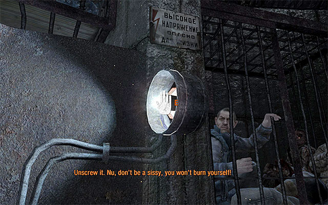 Pull the lever found near just neutralized guard, lowering the stairs leading to the upper level of explored constructions - Follow Pavel and avoid detection | Chapter 3: Pavel - Chapter 3: Pavel - Metro: Last Light Game Guide